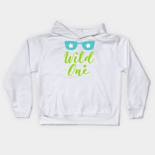 Wild One, Wild Child, Sunglasses, Stars Kids Hoodie